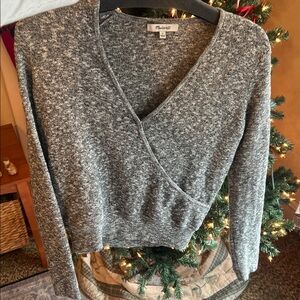 Madewell Gray V-Neck Sweater